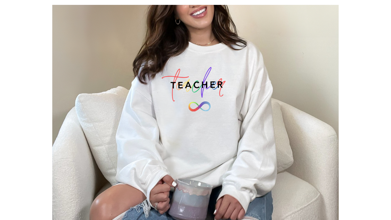 Rock Your Classroom Style with Our Teacher Rainbow Autism Sweatshirt!