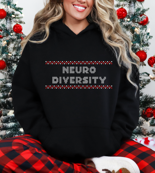 Neurodiversity Christmas Black Hoodie