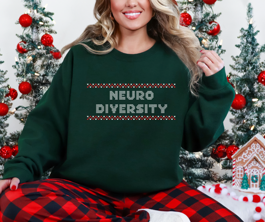 Neurodiversity Christmas Green Sweatshirt