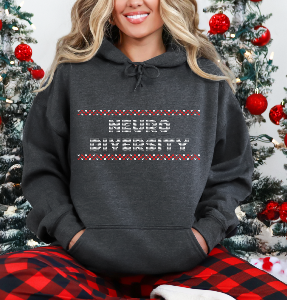 Neurodiversity Christmas Grey Hoodie