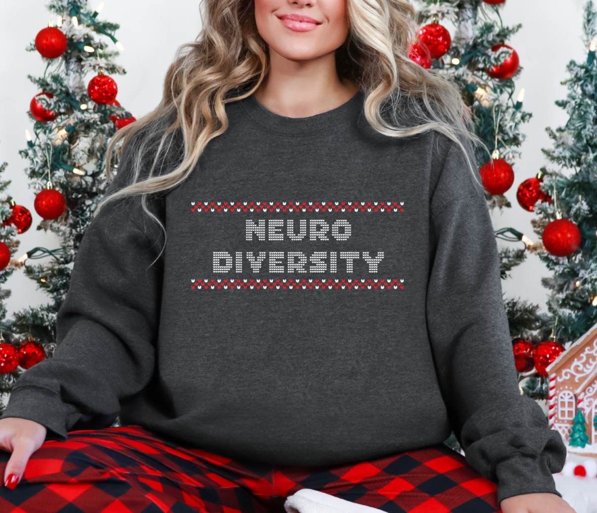 Neurodiversity Christmas Grey Sweatshirt