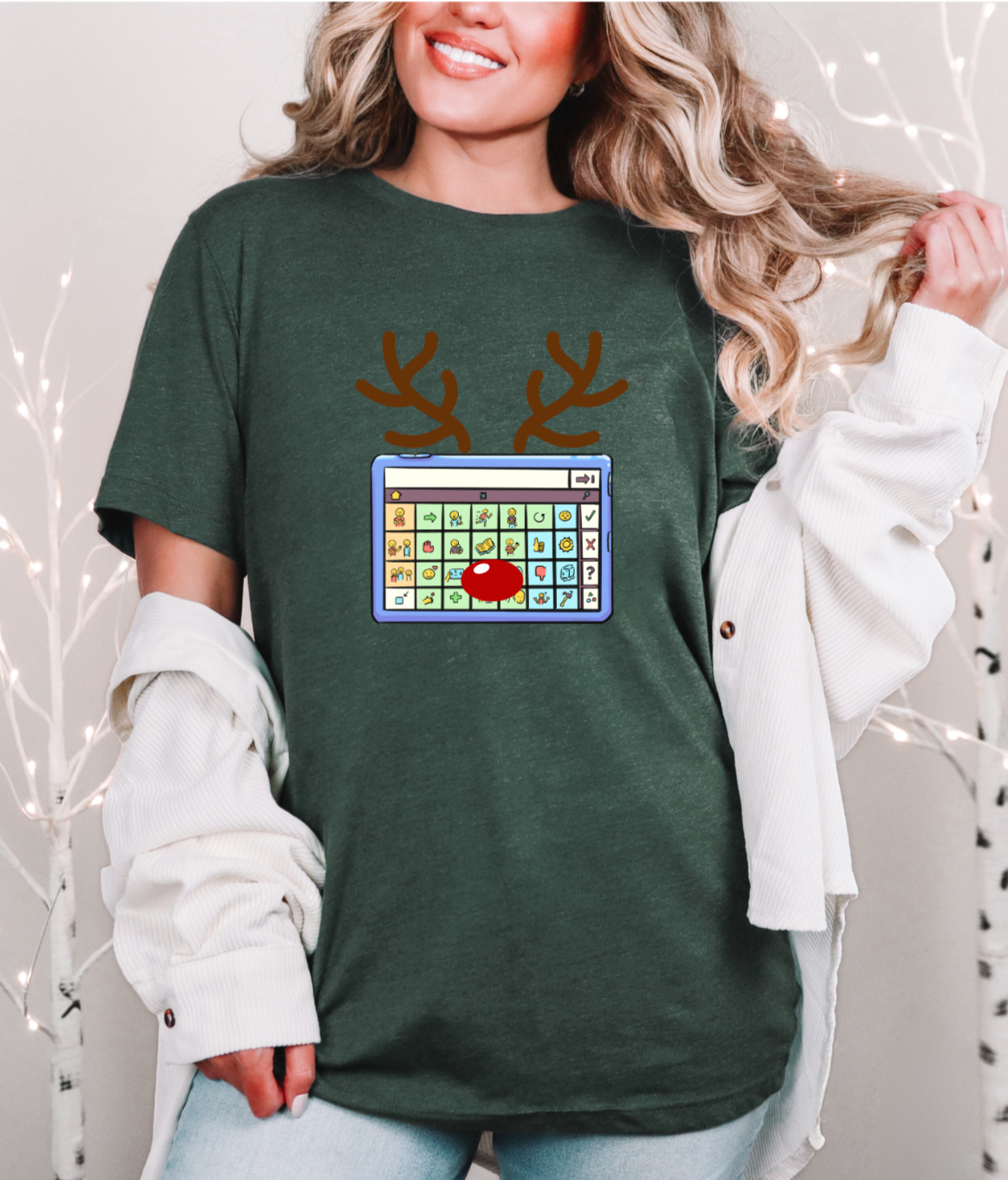 PECS Reindeer Heather Green T-Shirt