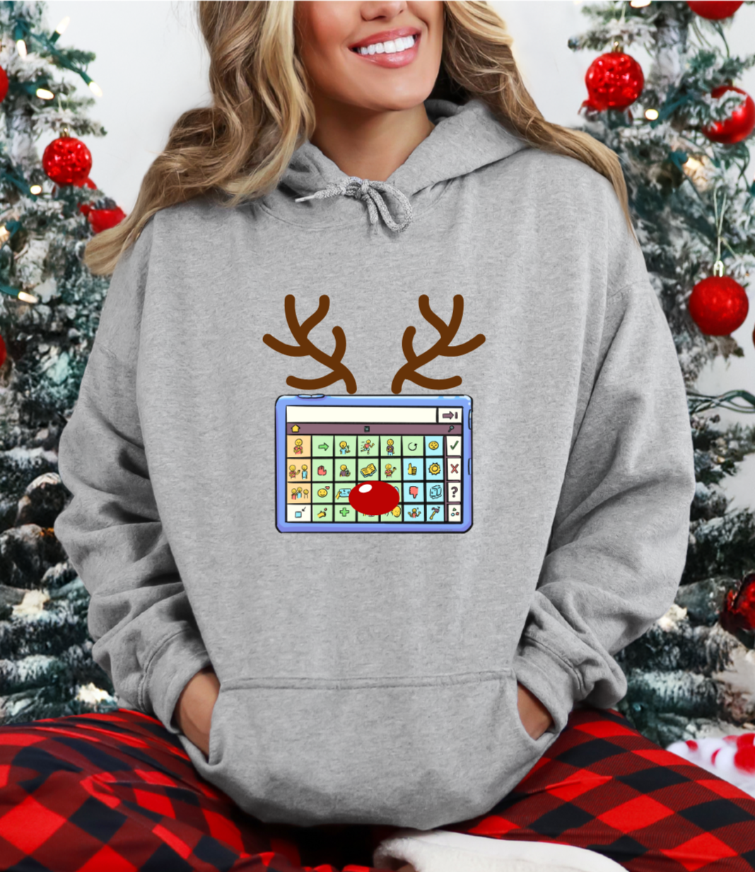 PEC Reindeer Light Grey Hoodie