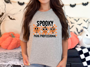 Spooky Paraprofessional Halloween T‑Shirt – Autism Awareness Friendly, Comfort Fit