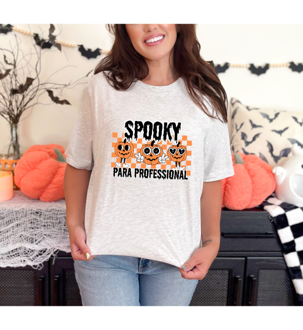 Spooky Para Shirt Heather White