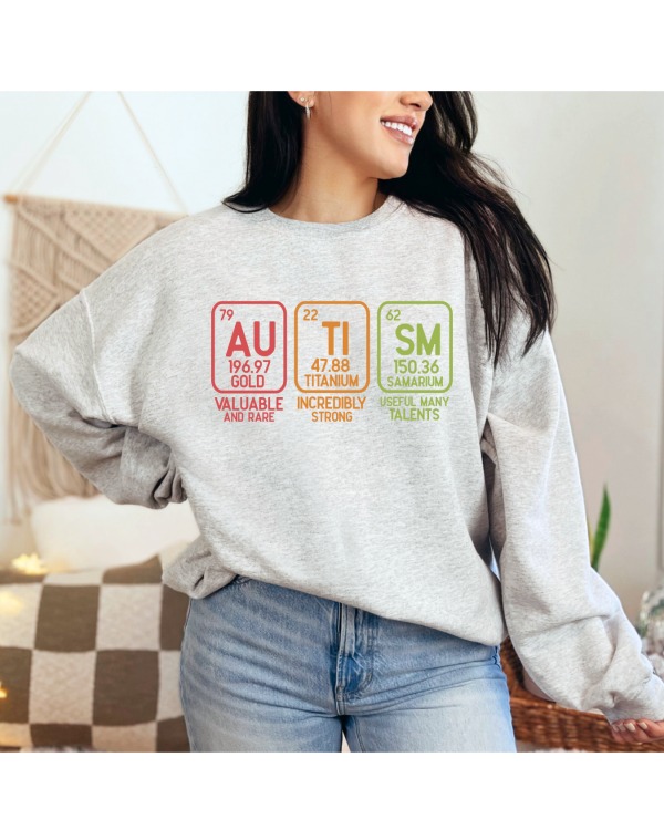 Autism Elements Sweatshirt Heather White