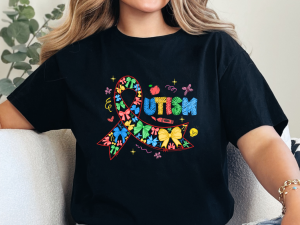 Autism Awareness Ribbon T-Shirt – Colorful Puzzle Piece Design