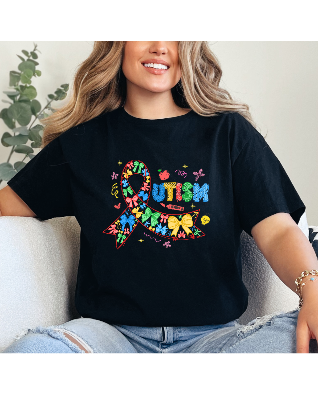 Ribbon Autism Awareness Shirt black