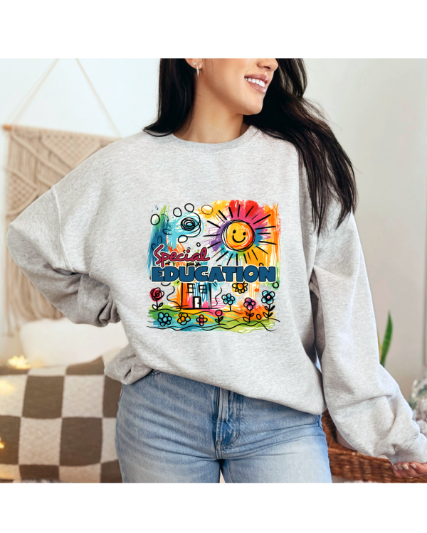 special education sweatshirt heather white