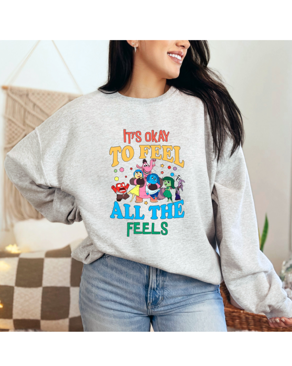 feel the feels sweatshirt heather white