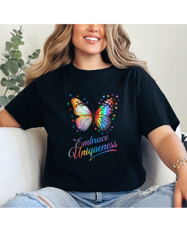 Embrace Uniqueness Butterfly Shirt Black