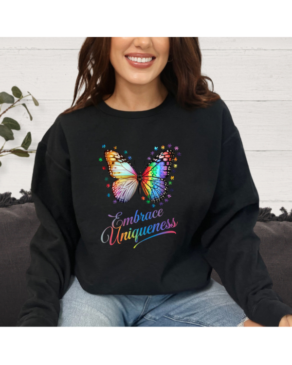 embrace uniqueness sweatshirt black