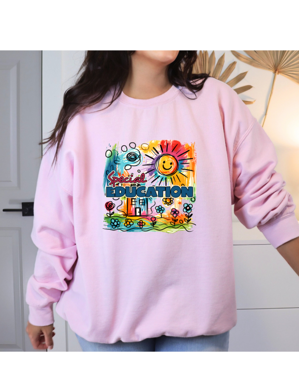 special education sweatshirt light pink