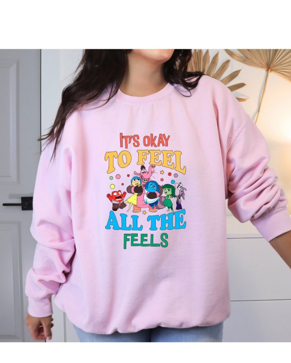 feel the feels sweatshirt light pink