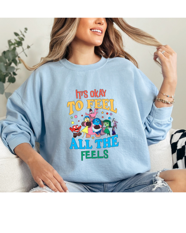 feel the feels sweatshirt light blue