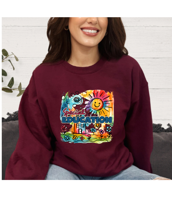 special education sweatshirt maroon