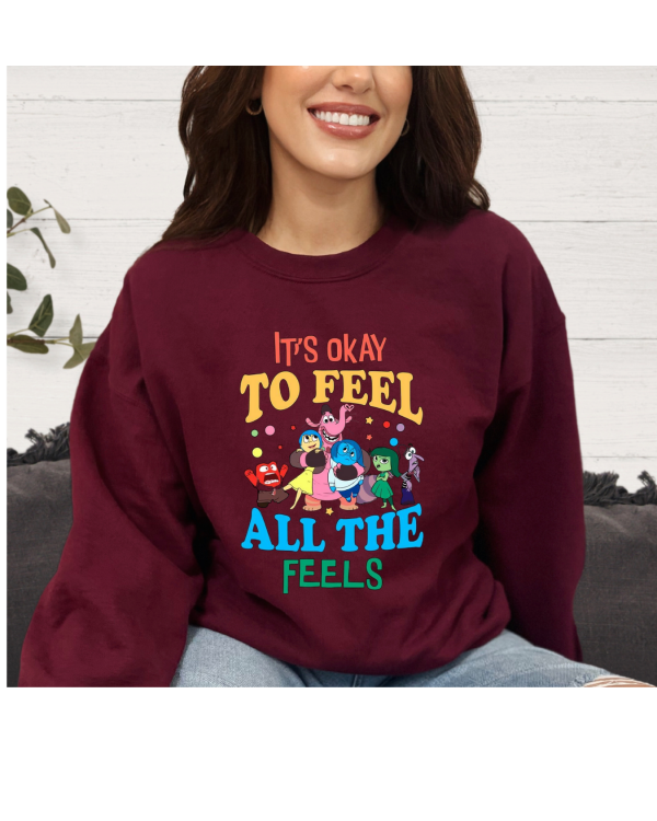 feel the feels sweatshirt maroon