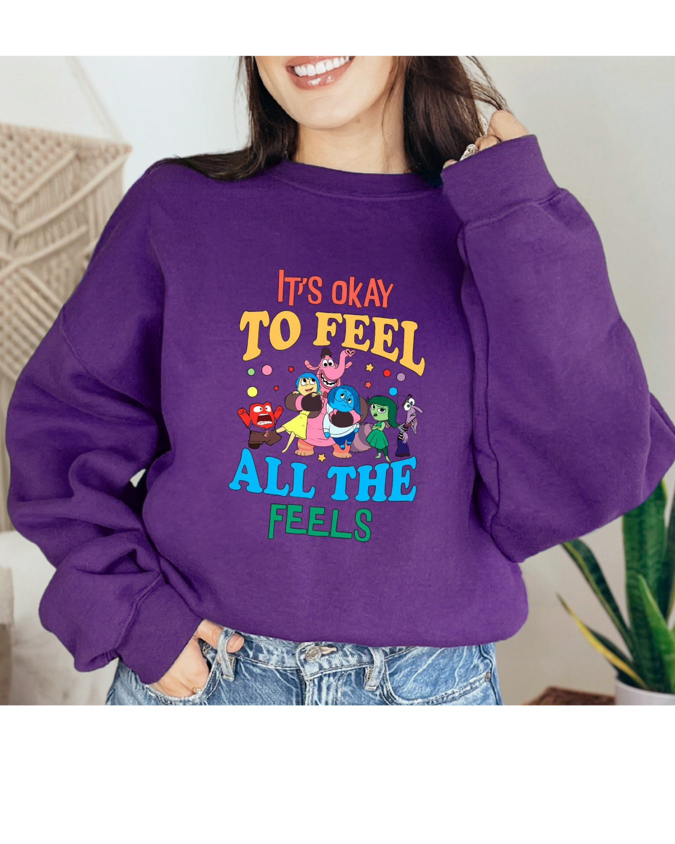 feel the feels sweatshirt purple