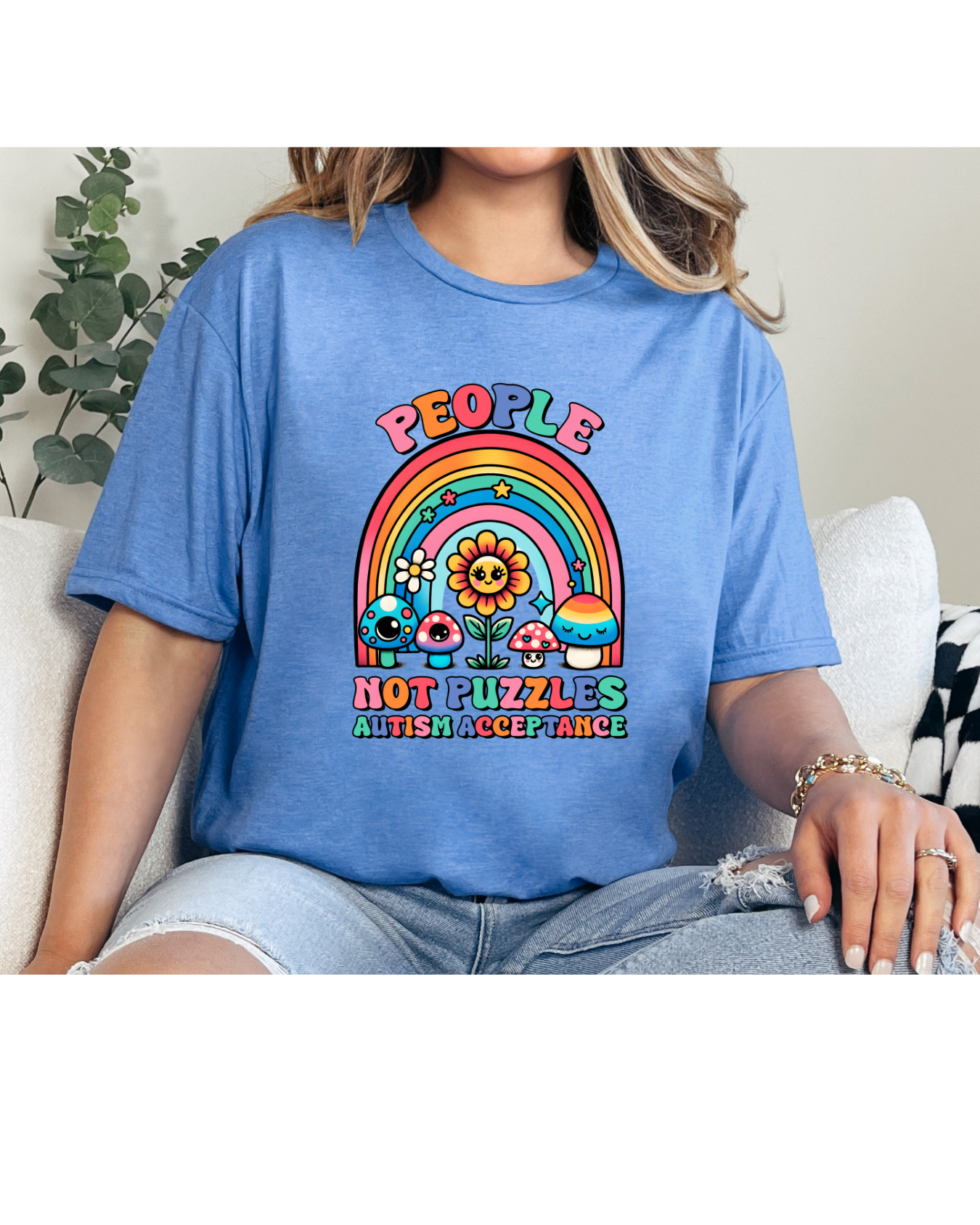 People not puzzles shirt light blue
