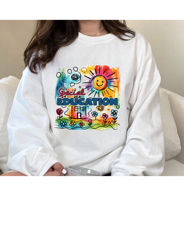 special education sweatshirt white