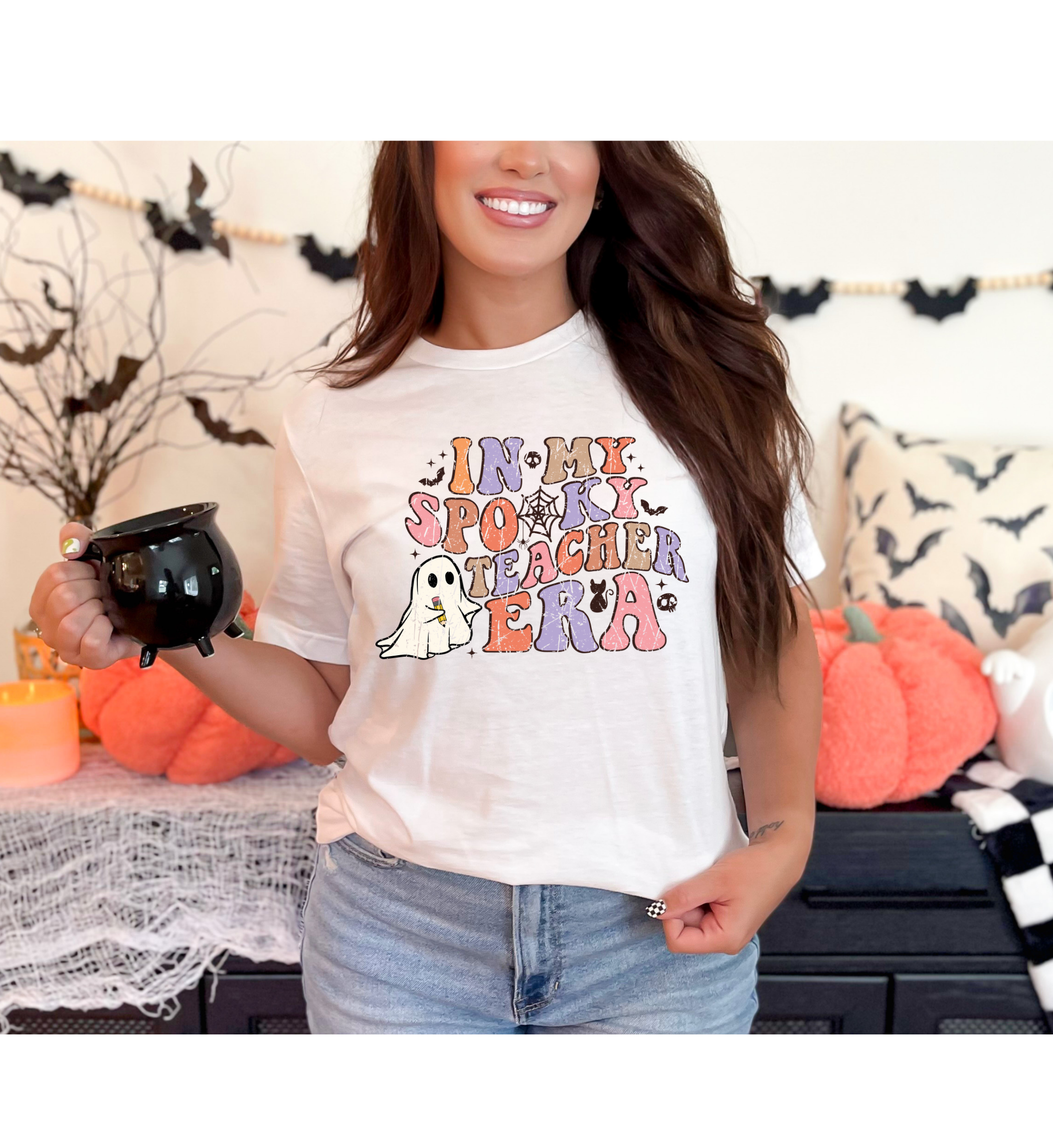 Spooky Teacher Era Shirt White