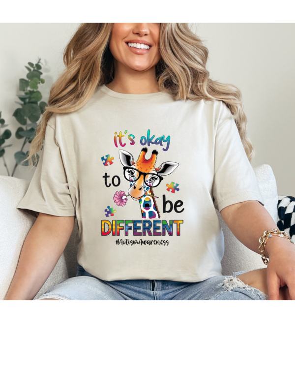 giraffe autism shirt sand
