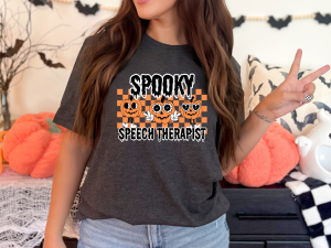 Spooky Speech Therapist Halloween T‑Shirt – Sensory‑Friendly Autism Awareness Apparel